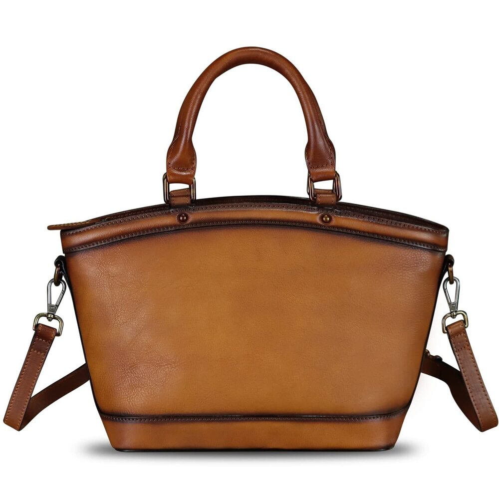 2969 Leather Handbags Satchel Top Handle Bags Handmade Vintage Crossbody